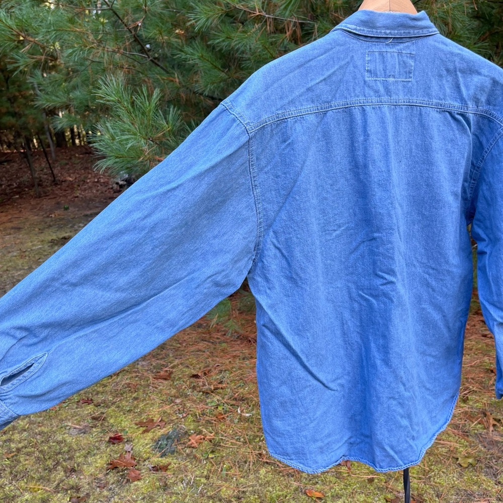 80s Groupy Western Denim Button-Up Shirt Size M Cowboy - Picture 9 of 14